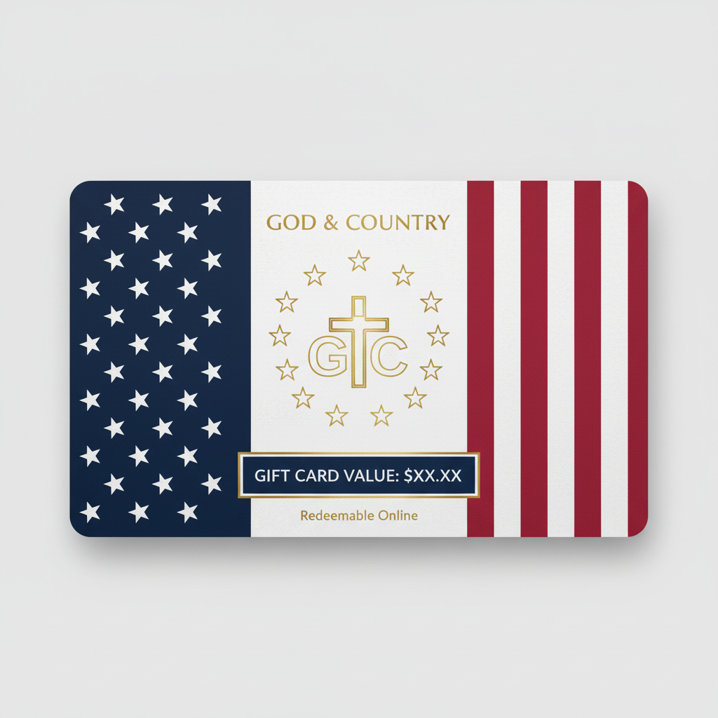 God & Country Gift Card Design