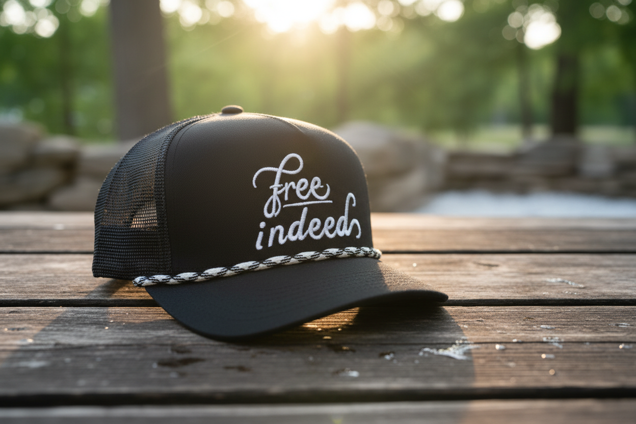 Free Indeed Trucker Hat Banner